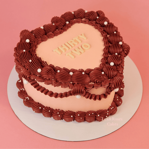 Maroon Deluxe Heart Cake