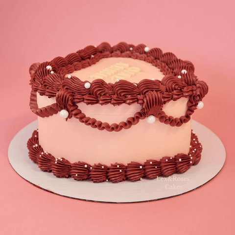 Maroon Deluxe Heart Cake