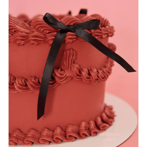 Maroon Heart Cake