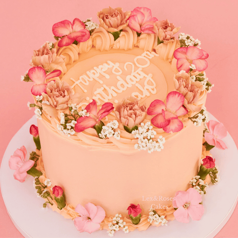 Floral Peach Cake