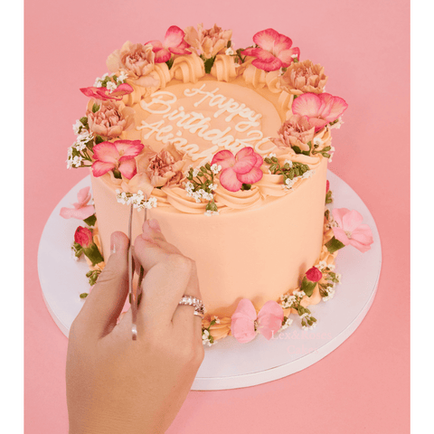 Floral Peach Cake